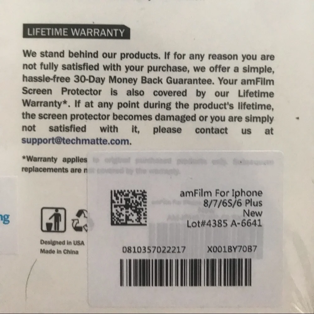 Glass iPhone Screen Protector- iPhone 6 Plus, 6s, 7 and 8